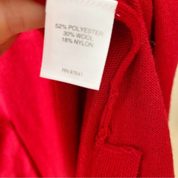 J. Jill | Wool Blend Long Duster Cardigan Sweater Buttons Fall Cozy Red XS - Picture 6 of 6